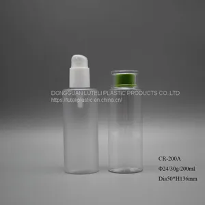 200ml Frosted / Mat Round Plastic PETG Skin Care Lotion Bottle With Inner Plug and Screw Cap thumbnail-5