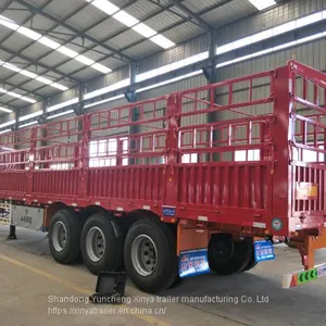 Factory 3/4 Axles 40ft Side Wall Semi Cargo Truck Semi Trailer Container Flatbed Lowbed Semi Trailer thumbnail-2