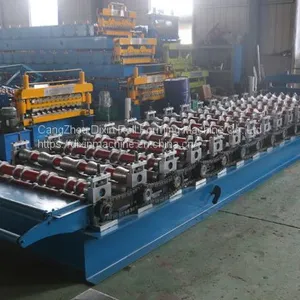 Roof Panel Metal Roofing Fascia Trapezoidal Tile Roll Forming Machine For Sale thumbnail-4