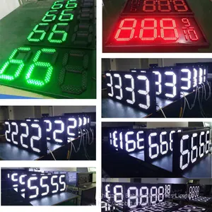 Green 6inch Outdoor 7 Segment Display 1 Digit Number Number Outdoor Waterproof Seven Segment Gas Station Price Sign thumbnail-3