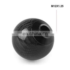 Real Carbon Fiber Universal Car Gear Shift Knob Shifter Lever Round Ball Shape thumbnail-5
