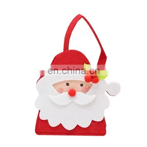 Cute Snowman Santa Claus Trick Or Treat Halloween Felt Candy Tote Bag thumbnail-1