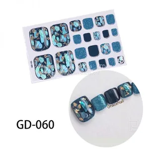 Nail Sticker Adhesive Toenail Art Polish Tips French Glitter Sequins Nail Wraps Strips Easy To Wear Manicure for Women thumbnail-4