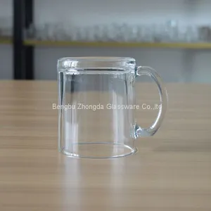 Wholesale Customized 12 OZ Glass Coffee Mug Warm Beverage Mugs Beer Glass thumbnail-3