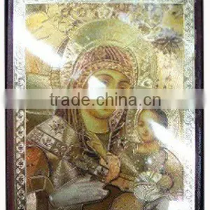 Madonna and Child Icon on Wooden Frame thumbnail-1