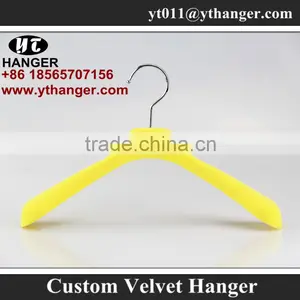 IMY-324 Yellow Velvet Colored Hanger for Kids Velvet Cute Hanger thumbnail-2