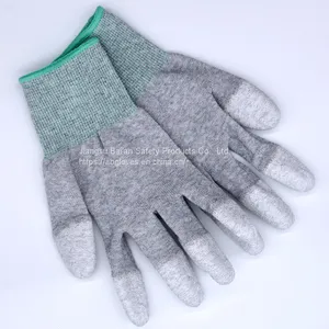 13 Gauge Shell Elastic Red Cuffs Hand Work Safety PU Coating Dipped Top Fit Polyurethane Gloves thumbnail-2