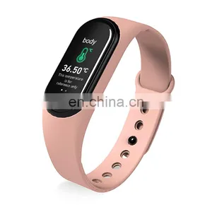 Hot Selling Mi Band 5 Body Temperature Monitor Waterproof Ip67 M4 M6 Smartwatch For Smartphone And Mobile thumbnail-1