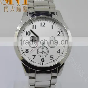 Fashion Matte Silver Dial With 3 Chrono Eye, High Quality Stainless Steel Watch thumbnail-1