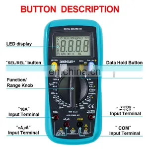 Allosun EM5886 Digital 3 3/4 Digits LCD Multimeter AC/DC Current/Volt OHM Electrical Multi Tester Digital Multi Meter thumbnail-2