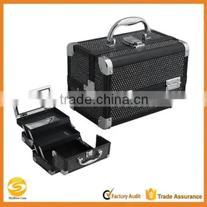 Mini Makeup Cosmetic Train Case Organizer Storage,Aluminum Beauty Makeup Travel Case,makeup Vanity Box With Lock thumbnail-1