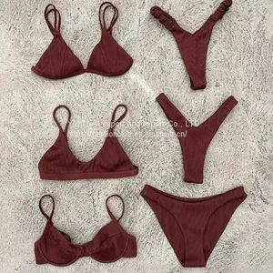 Two Piece Printed High Quality Ladies Swimwear Flex Fit Big Size Bathing Suits for Women Sexy Bikini Set thumbnail-3