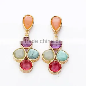 Alloy Jewel Candy Color Earrings thumbnail-1