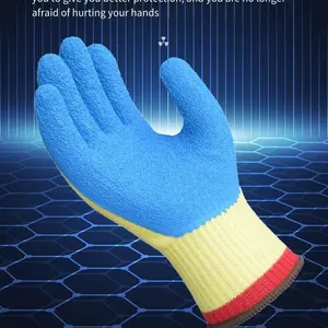 Yingkeer Enkerr Level 3 Cut-resistant Gloves, Gloves With Blue Latex Wrinkled Dipping on Thumb, Cut-resistant Gloves thumbnail-5