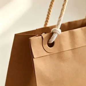 Custom Kraft Paper Shopping Bags With Logo Eco Friendly Recyclable Packaging Bags for Retail Brands thumbnail-4