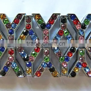 Produce Zinc Alloy 10mm Colorful Rhinestones Slide Letters thumbnail-3
