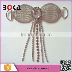 Alloy Gold Chain D Rings Rhinestone Buckle Bow Plating Buckle For Bag, Shoe, Garment thumbnail-1