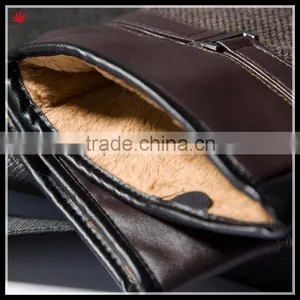 Lady's High-grade Fashion Sheepskin and Wool Patched Gloves thumbnail-3