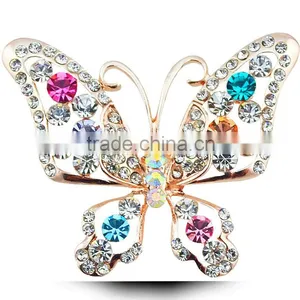 Beautiful Color Twinkling Crystal Butterfly Sahpe Women New Dress Brooch thumbnail-2