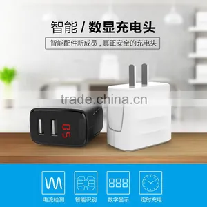 Joyroom 2.4A Digital Display Screen Double USB Ports Charger For IOS+Android Smarter Travel Charger For IPhone TB-0237 thumbnail-1