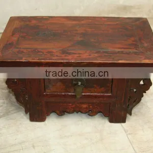 Chinese Antique Elegant Kang Table With One Drawer thumbnail-1