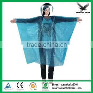 Plastic Emergency LDPE Promotional Adult Rain Poncho thumbnail-1