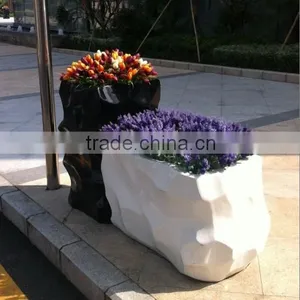 Fiberglass Flower Pot Set of 3 Stone Shape thumbnail-5