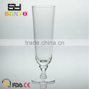 Long Shaped Beer Glass With Bubble Stem Leadfree Customized Size Clear Transparent Handblown thumbnail-1