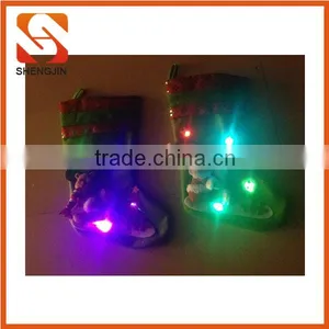 SJ-6817 Light up Sock Gift Bag Flashing Tree Decorating Led Lights Santa Claus Christmas Stocking thumbnail-3