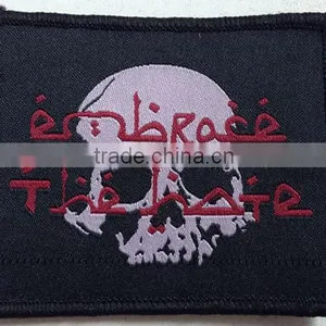 Skull Woven Embroidery Hook and Loop on Patches thumbnail-1