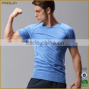 2016 Custom Design 100% Cotton Men's Heather Plain Round Neck Sports T Shirt thumbnail-3