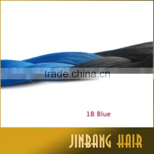 24 Inch 1B/Blue Two Tone Jumbo Ombre Braiding Hair Made of High Quality Synthetic Fiber Jumbo Braids thumbnail-2