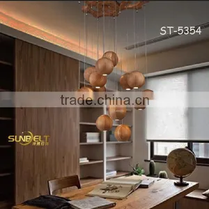 ST-5354 Sunbelt Manufacturer's Premium Wooden Pendant Light ,7 Head Round Ball Ceiling Light, Dinning Room Hanging Lamp thumbnail-5