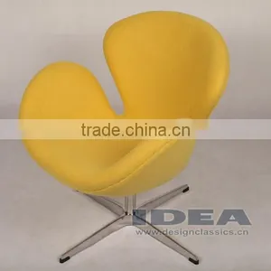 Replica Swan Chair - Yellow Fabric thumbnail-6