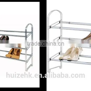 Expandable 3-Tier Chrome Shoe Rack thumbnail-1
