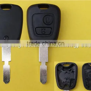 Key Car no Logo Remote 2 Button Key Cover Shell Blank Peugeot 406 Key Fob thumbnail-1