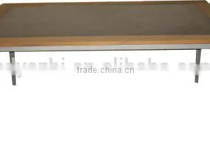Aluminum Frame Powder Coated Outdoor Furniture Sling Table With Teak thumbnail-2