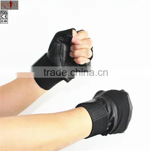 Real Leather Fingerless Bikes Cycling Gym Wheelchair Gloves thumbnail-3