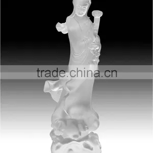 Lotus Guanyin Bodhisattva White Colored Glaze Buddhism Buddha thumbnail-3