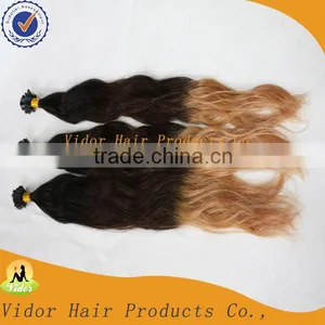 Hot Selling Regular Wave Flat Tip Cheap Omber Hair Extensions thumbnail-1