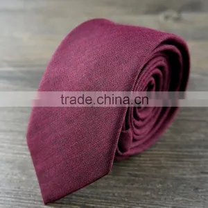 Wool Blend Downtown Solid Burgundy Tie thumbnail-1