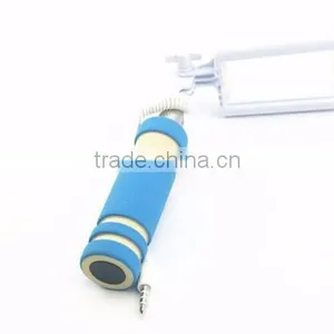 New Mini Foldable Colorful Wired Camera Monopod Selfie Stick With Cable thumbnail-6