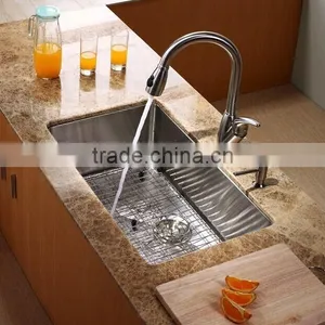 Professional Factory Supply R10 Radius Handmade Stainless Steel Sink 30" x 18" x 10" Double Bowls (cUPC Approved)-- R10-3018 thumbnail-6