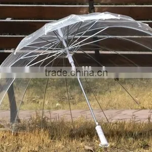 Fashion Promotion High Quality Environmental 16 k Pvc Plastic Umbrellas Transparen thumbnail-2