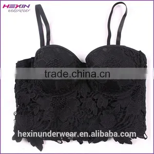 Latest Tops Designs Black Floral Girls Bustier Corset Lace Crop Top Quality Choice Most Popular thumbnail-2