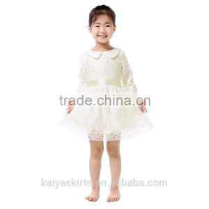 2016 Lace Long Sleeve Baby Girls Vintage Wedding Dress thumbnail-1