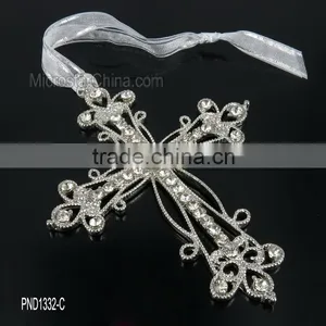 71*92mm Goldplated Fashion Wholesale Rhinestone Cross Pendant thumbnail-2
