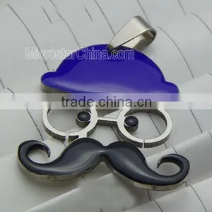 PND1996 High Quality Stainless Steel Enamel Beard Pendants thumbnail-6