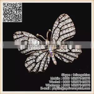 Hot Sale Fashion Large Gold Diamond Brooch Crystal Flower Brooch Pin thumbnail-3