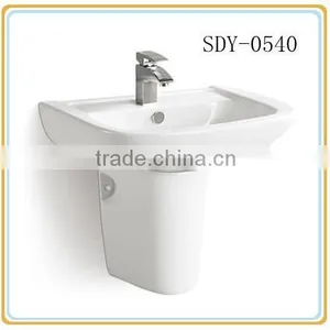 24 Inch Bathroom Wash Sink Ceramic Half Pedestal Basin thumbnail-1